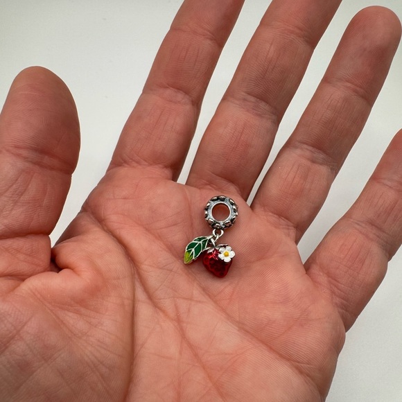 Genuine Silver Plated Strawberry Fruit Charm - Picture 7 of 7
